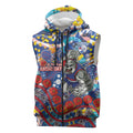 Western Bulldogs ANZAC Day Sleeveless Zip Hoodie Aboriginal Dot Art Indigenous Australian Cultural
