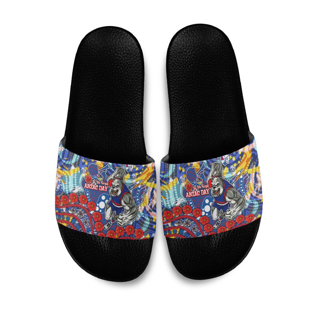 Western Bulldogs ANZAC Day Slide Sandals Aboriginal Dot Art Indigenous Australian Cultural