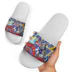 Western Bulldogs ANZAC Day Slide Sandals Aboriginal Dot Art Indigenous Australian Cultural