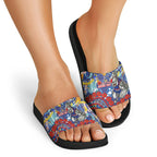 Western Bulldogs ANZAC Day Slide Sandals Aboriginal Dot Art Indigenous Australian Cultural