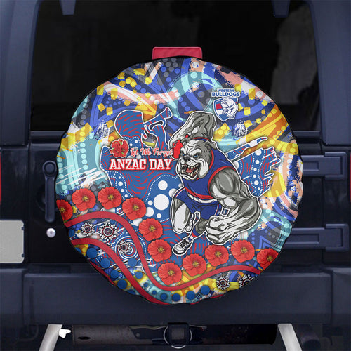 Western Bulldogs ANZAC Day Spare Tire Cover Aboriginal Dot Art Indigenous Australian Cultural