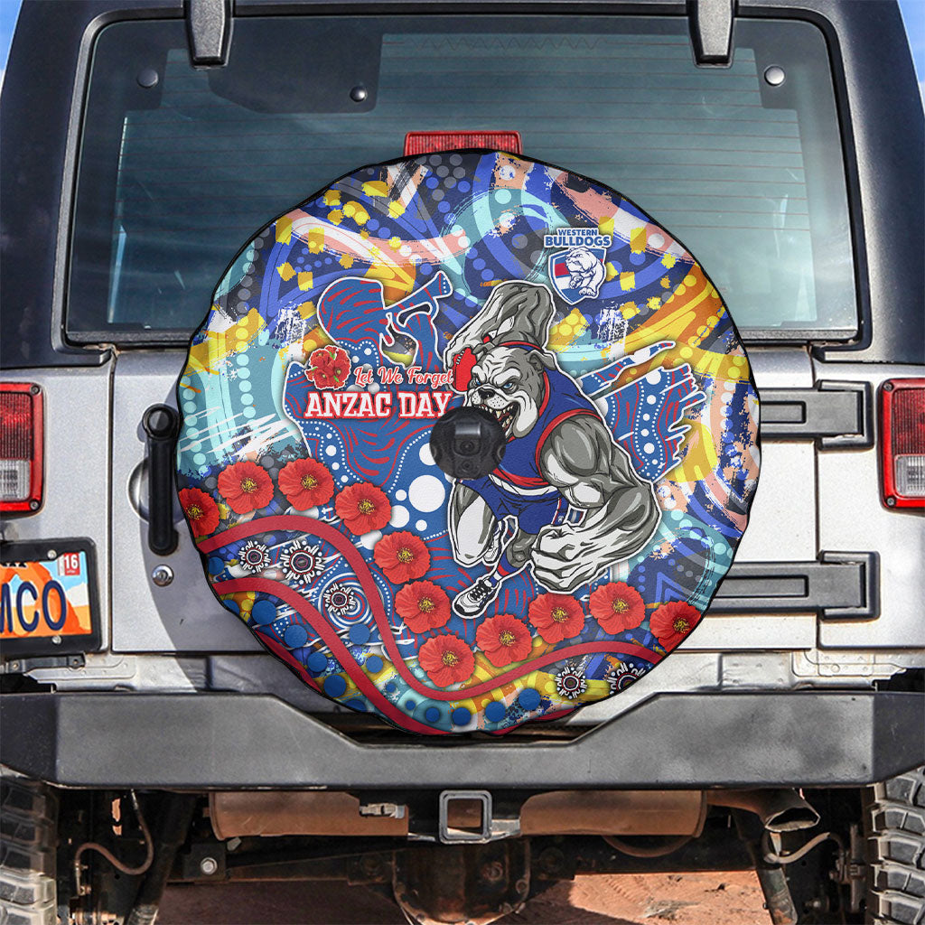 Western Bulldogs ANZAC Day Spare Tire Cover Aboriginal Dot Art Indigenous Australian Cultural