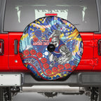 Western Bulldogs ANZAC Day Spare Tire Cover Aboriginal Dot Art Indigenous Australian Cultural