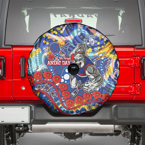 Western Bulldogs ANZAC Day Spare Tire Cover Aboriginal Dot Art Indigenous Australian Cultural