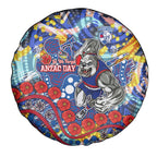 Western Bulldogs ANZAC Day Spare Tire Cover Aboriginal Dot Art Indigenous Australian Cultural