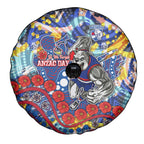 Western Bulldogs ANZAC Day Spare Tire Cover Aboriginal Dot Art Indigenous Australian Cultural