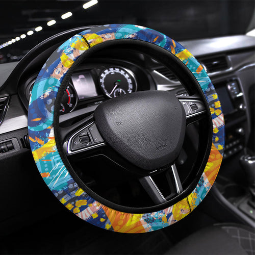 Western Bulldogs ANZAC Day Steering Wheel Cover Aboriginal Dot Art Indigenous Australian Cultural