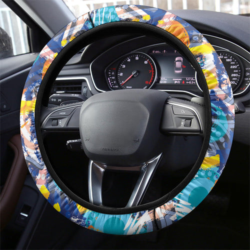 Western Bulldogs ANZAC Day Steering Wheel Cover Aboriginal Dot Art Indigenous Australian Cultural