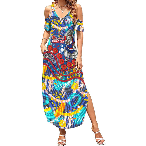 Western Bulldogs ANZAC Day Summer Maxi Dress Aboriginal Dot Art Indigenous Australian Cultural