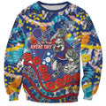 Western Bulldogs ANZAC Day Sweatshirt Aboriginal Dot Art Indigenous Australian Cultural