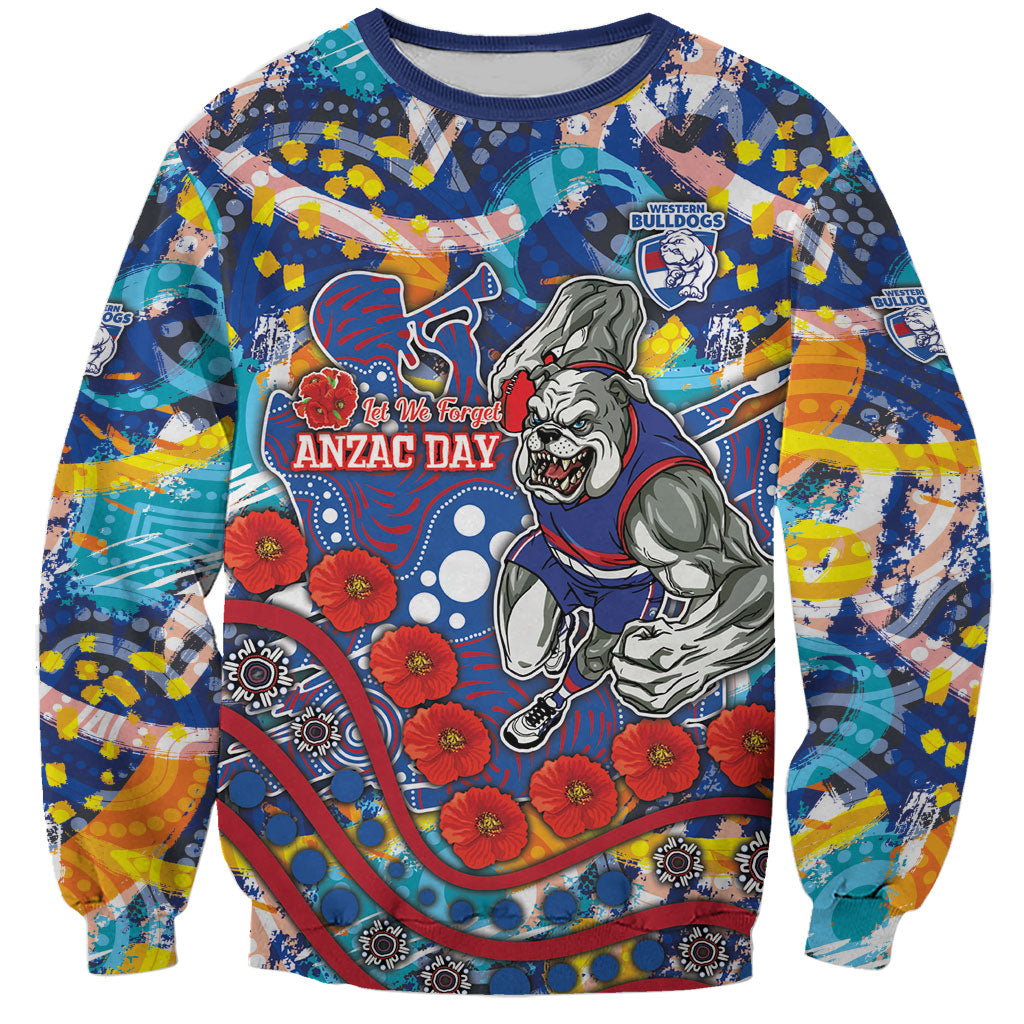 Western Bulldogs ANZAC Day Sweatshirt Aboriginal Dot Art Indigenous Australian Cultural