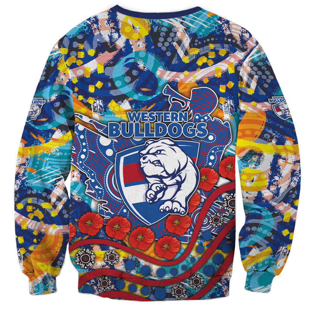 Western Bulldogs ANZAC Day Sweatshirt Aboriginal Dot Art Indigenous Australian Cultural