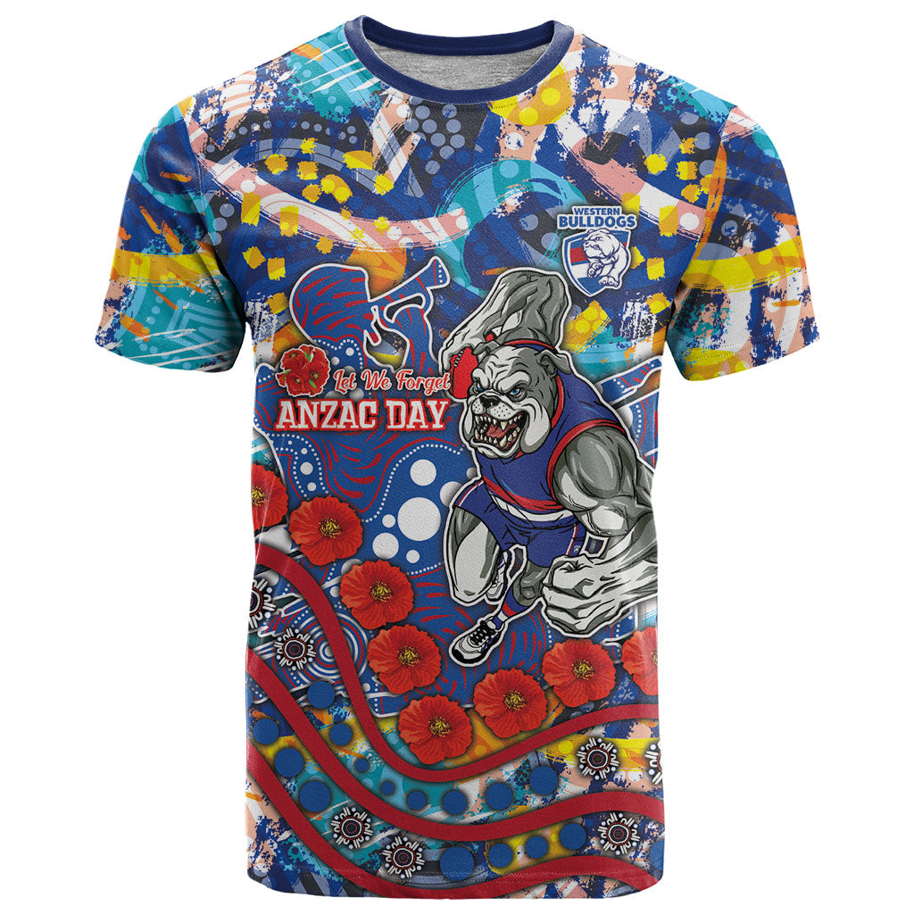 Western Bulldogs ANZAC Day T Shirt Aboriginal Dot Art Indigenous Australian Cultural