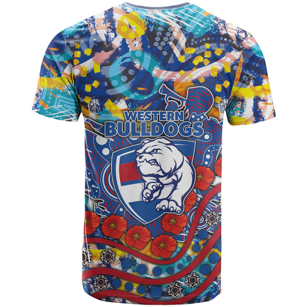 Western Bulldogs ANZAC Day T Shirt Aboriginal Dot Art Indigenous Australian Cultural