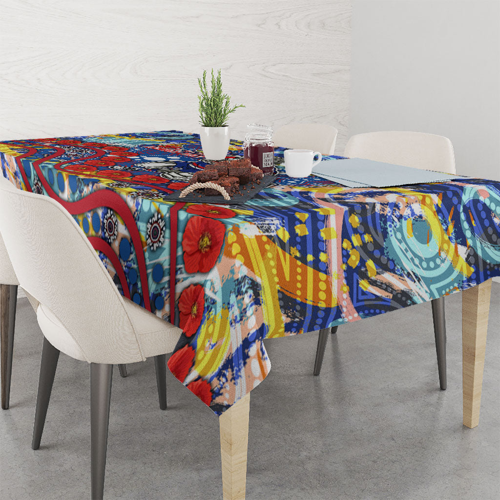 Western Bulldogs ANZAC Day Tablecloth Aboriginal Dot Art Indigenous Australian Cultural