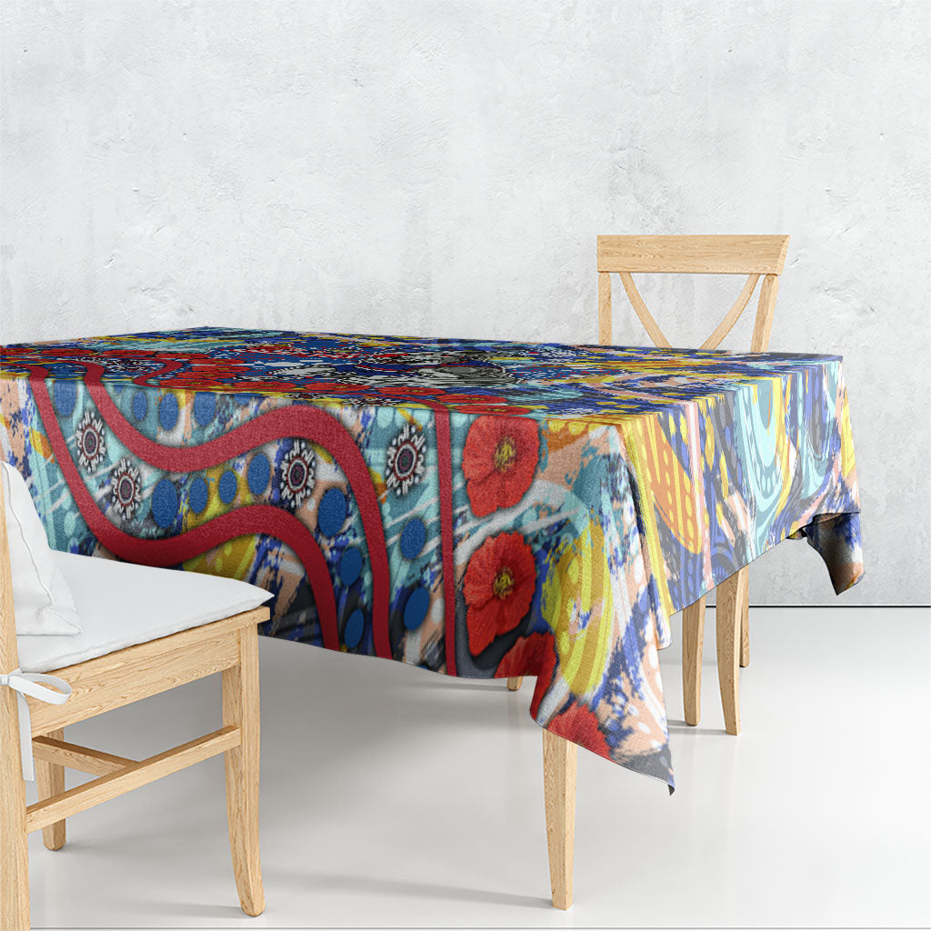 Western Bulldogs ANZAC Day Tablecloth Aboriginal Dot Art Indigenous Australian Cultural