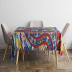 Western Bulldogs ANZAC Day Tablecloth Aboriginal Dot Art Indigenous Australian Cultural