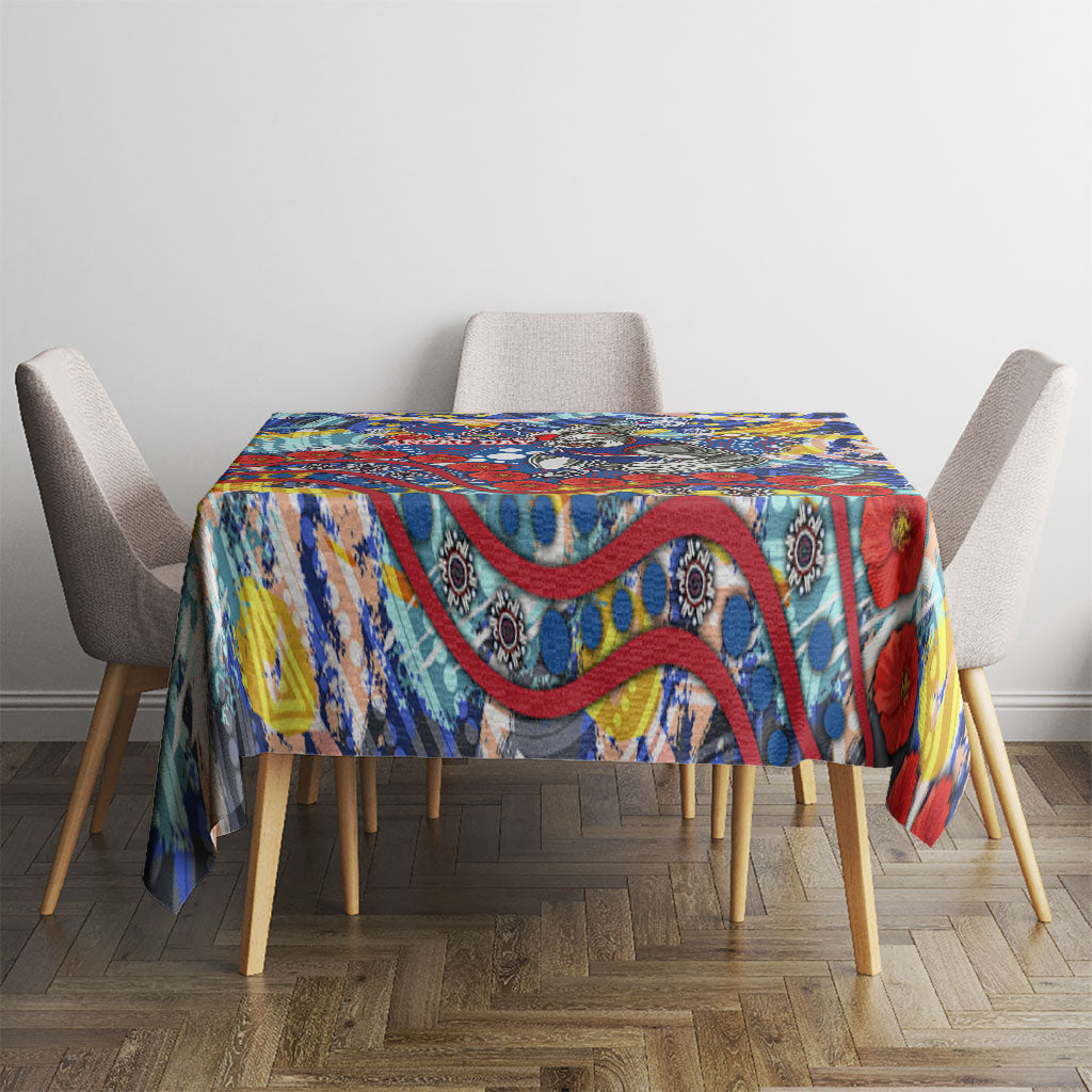 Western Bulldogs ANZAC Day Tablecloth Aboriginal Dot Art Indigenous Australian Cultural