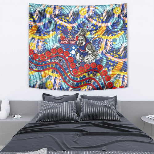 Western Bulldogs ANZAC Day Tapestry Aboriginal Dot Art Indigenous Australian Cultural