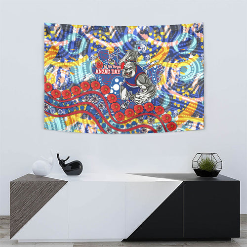 Western Bulldogs ANZAC Day Tapestry Aboriginal Dot Art Indigenous Australian Cultural
