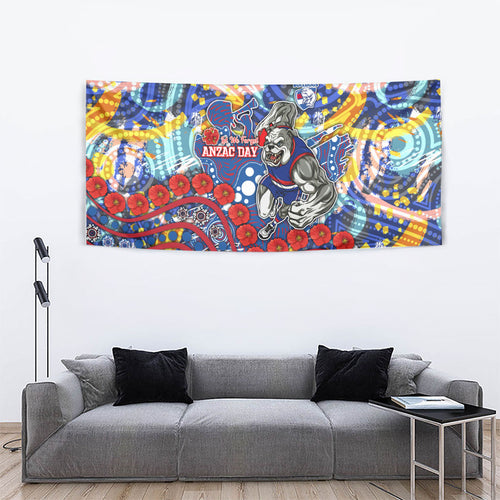 Western Bulldogs ANZAC Day Tapestry Aboriginal Dot Art Indigenous Australian Cultural