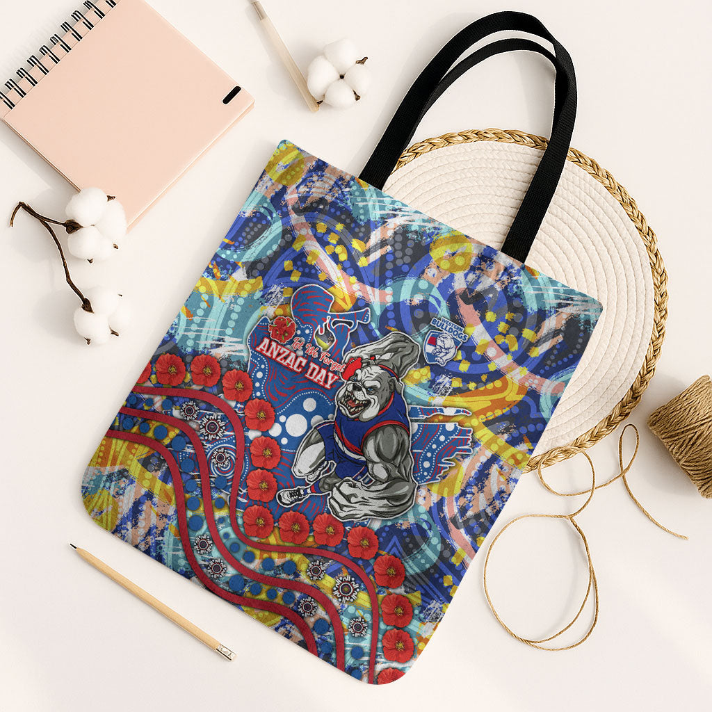 Western Bulldogs ANZAC Day Tote Bag Aboriginal Dot Art Indigenous Australian Cultural