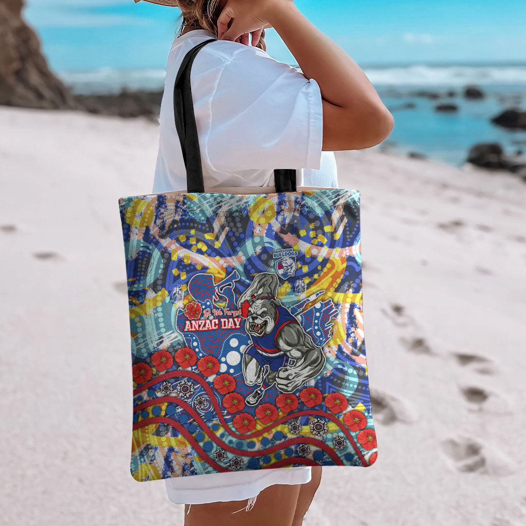 Western Bulldogs ANZAC Day Tote Bag Aboriginal Dot Art Indigenous Australian Cultural