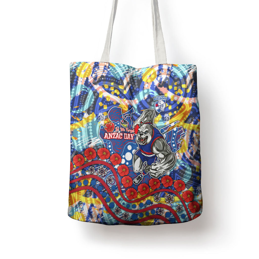 Western Bulldogs ANZAC Day Tote Bag Aboriginal Dot Art Indigenous Australian Cultural