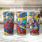 Western Bulldogs ANZAC Day Tumbler Cup Aboriginal Dot Art Indigenous Australian Cultural