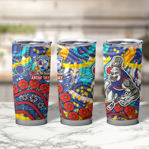 Western Bulldogs ANZAC Day Tumbler Cup Aboriginal Dot Art Indigenous Australian Cultural