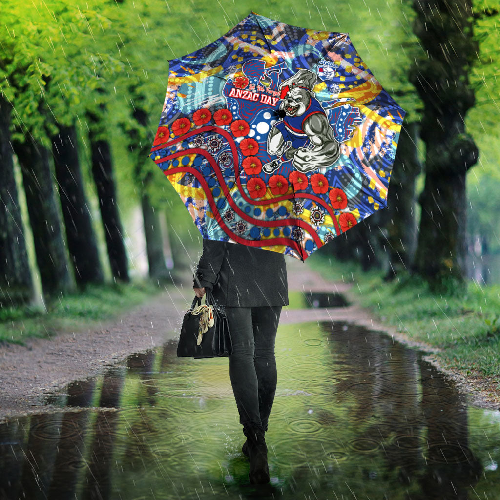 Western Bulldogs ANZAC Day Umbrella Aboriginal Dot Art Indigenous Australian Cultural