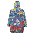 Western Bulldogs ANZAC Day Wearable Blanket Hoodie Aboriginal Dot Art Indigenous Australian Cultural