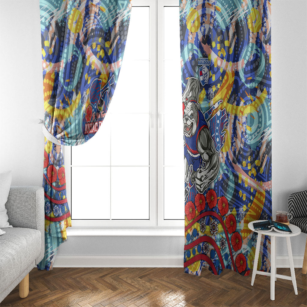 Western Bulldogs ANZAC Day Window Curtain Aboriginal Dot Art Indigenous Australian Cultural