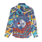 Western Bulldogs ANZAC Day Women Casual Shirt Aboriginal Dot Art Indigenous Australian Cultural