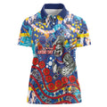 Western Bulldogs ANZAC Day Women Polo Shirt Aboriginal Dot Art Indigenous Australian Cultural