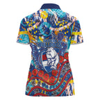 Western Bulldogs ANZAC Day Women Polo Shirt Aboriginal Dot Art Indigenous Australian Cultural