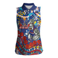 Western Bulldogs ANZAC Day Women Sleeveless Polo Shirt Aboriginal Dot Art Indigenous Australian Cultural