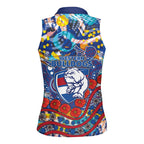 Western Bulldogs ANZAC Day Women Sleeveless Polo Shirt Aboriginal Dot Art Indigenous Australian Cultural