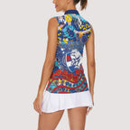 Western Bulldogs ANZAC Day Women Sleeveless Polo Shirt Aboriginal Dot Art Indigenous Australian Cultural