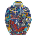 Western Bulldogs ANZAC Day Zip Hoodie Aboriginal Dot Art Indigenous Australian Cultural