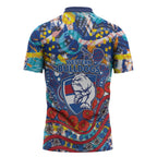 Western Bulldogs ANZAC Day Zipper Polo Shirt Aboriginal Dot Art Indigenous Australian Cultural