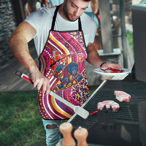 Brisbane Lions ANZAC Day Apron Indigenous Poppy Remembrance Lion Warrior