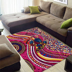 Brisbane Lions ANZAC Day Area Rug Indigenous Poppy Remembrance Lion Warrior
