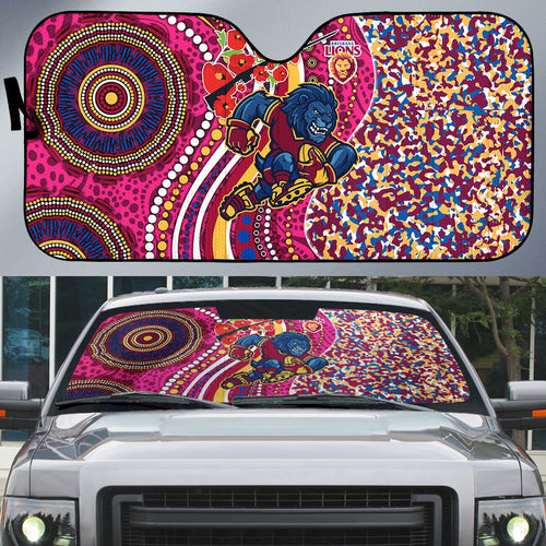 Brisbane Lions ANZAC Day Auto Sun Shade Indigenous Poppy Remembrance Lion Warrior