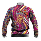 Brisbane Lions ANZAC Day Baseball Jacket Indigenous Poppy Remembrance Lion Warrior