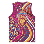 Brisbane Lions ANZAC Day Basketball Jersey Indigenous Poppy Remembrance Lion Warrior