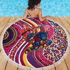 Brisbane Lions ANZAC Day Beach Blanket Indigenous Poppy Remembrance Lion Warrior