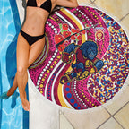 Brisbane Lions ANZAC Day Beach Blanket Indigenous Poppy Remembrance Lion Warrior