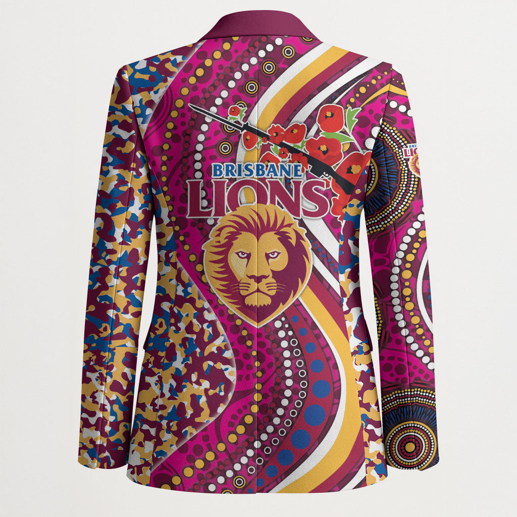 Brisbane Lions ANZAC Day Blazer Indigenous Poppy Remembrance Lion Warrior