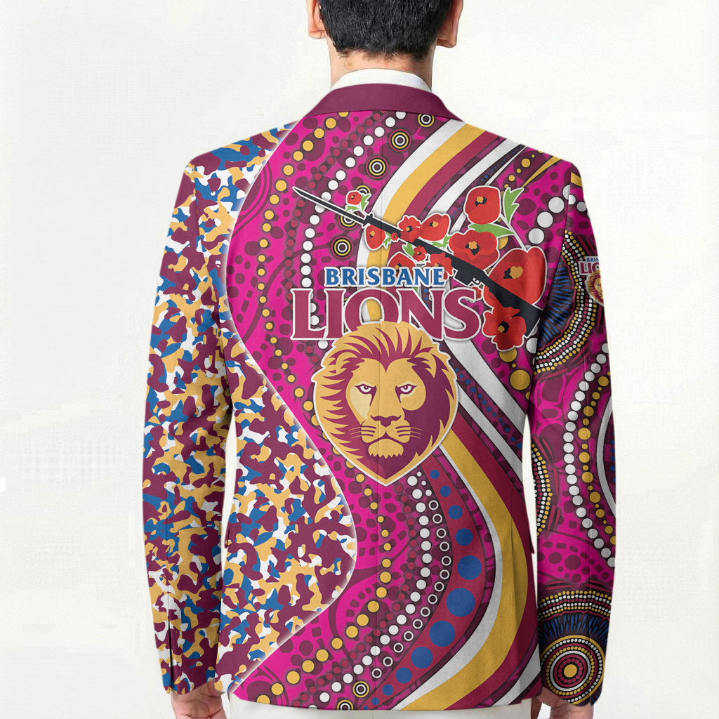 Brisbane Lions ANZAC Day Blazer Indigenous Poppy Remembrance Lion Warrior